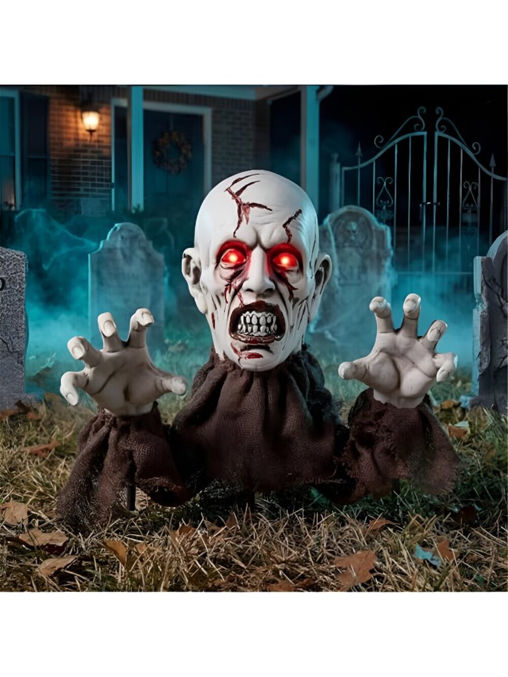 Halloween Zombie Stakes Decorations Outdoor, Realistic Zombie Head &